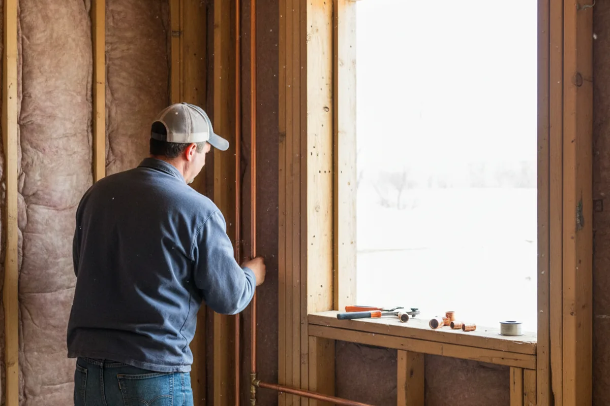 Licensed plumber running new copper supply lines in a Shady Dale home